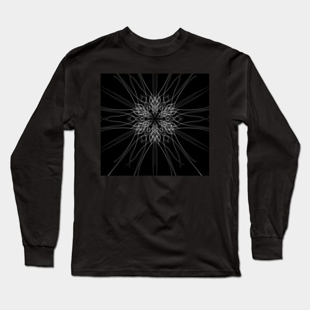 Silver Geometric flower Long Sleeve T-Shirt by Nerdiant